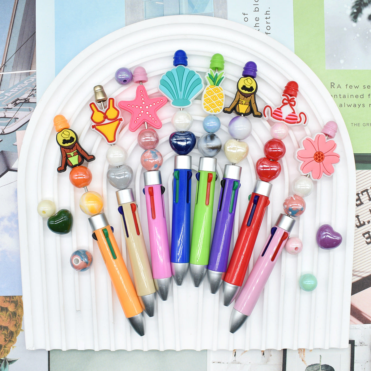 Wholesale 10pcs/pack  DIY Pen Jewelry - Beaded Pen Patchwork Focal Beads